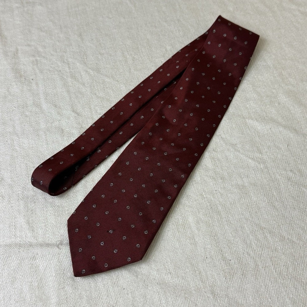 VTG Jean Paul GAULTIER HOMME Men's Silk Necktie Red Tiny Skull All Over Print